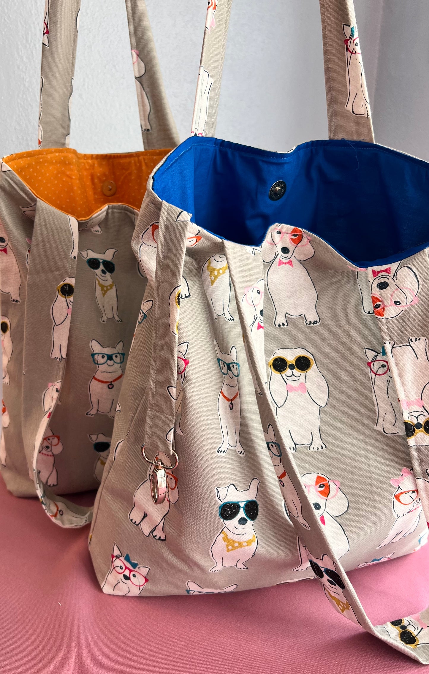 dog print tote bag, dog tote bag, dog print design