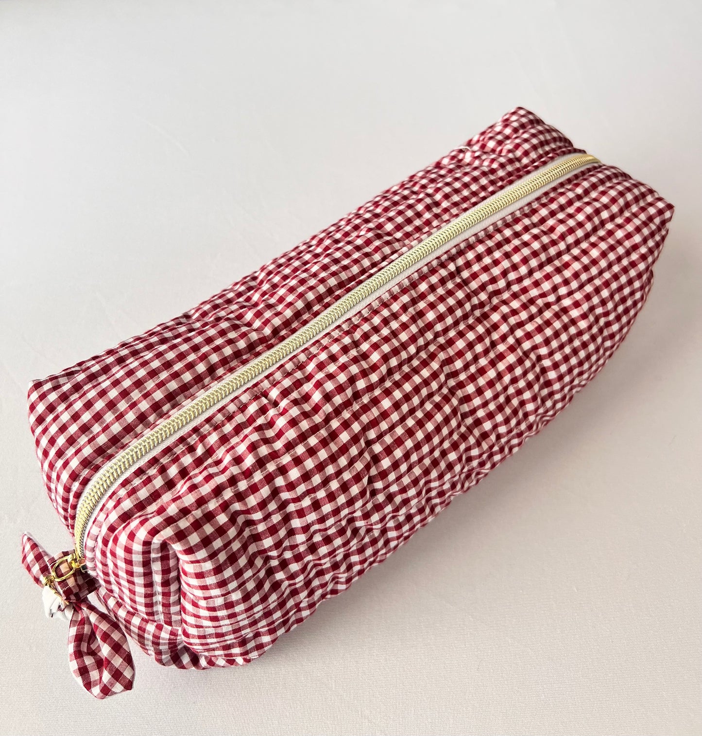 2 PCS Burgundy Sun Travel Makeup Bag Set and Organizer, Quilted, Handmade
