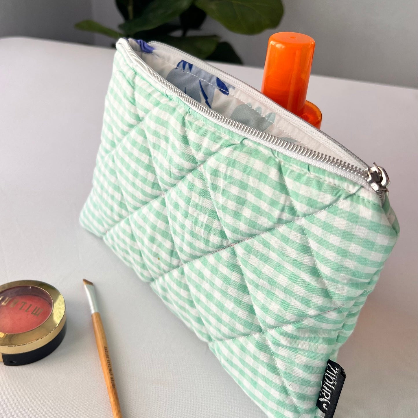 women bag
makeup bag small
makeup bag for purse
make up bag travel
MAKE UP BAG ORGANIZER
handmade bag
green gingham
green gingham makeup bag