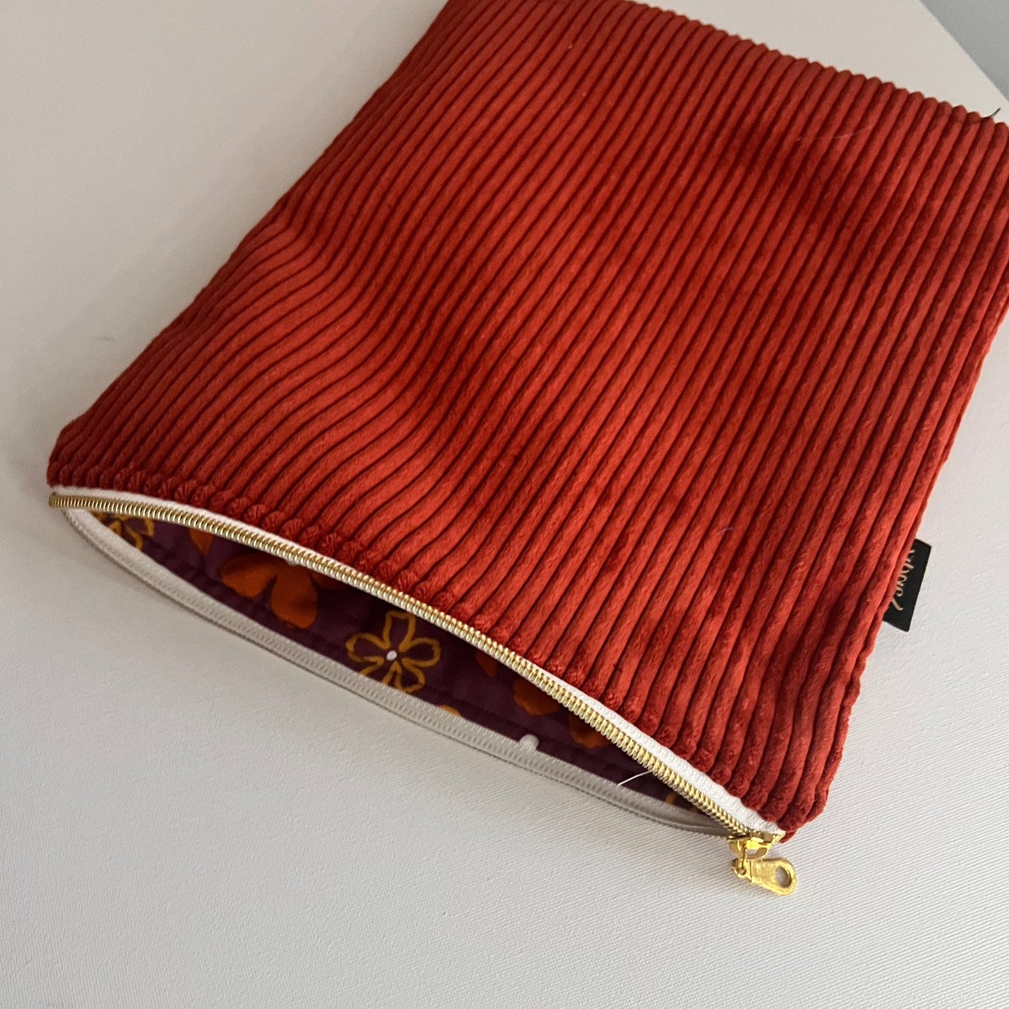 Corduroy Tablet Bag, IPad Cover, Handmade 10x12 inches