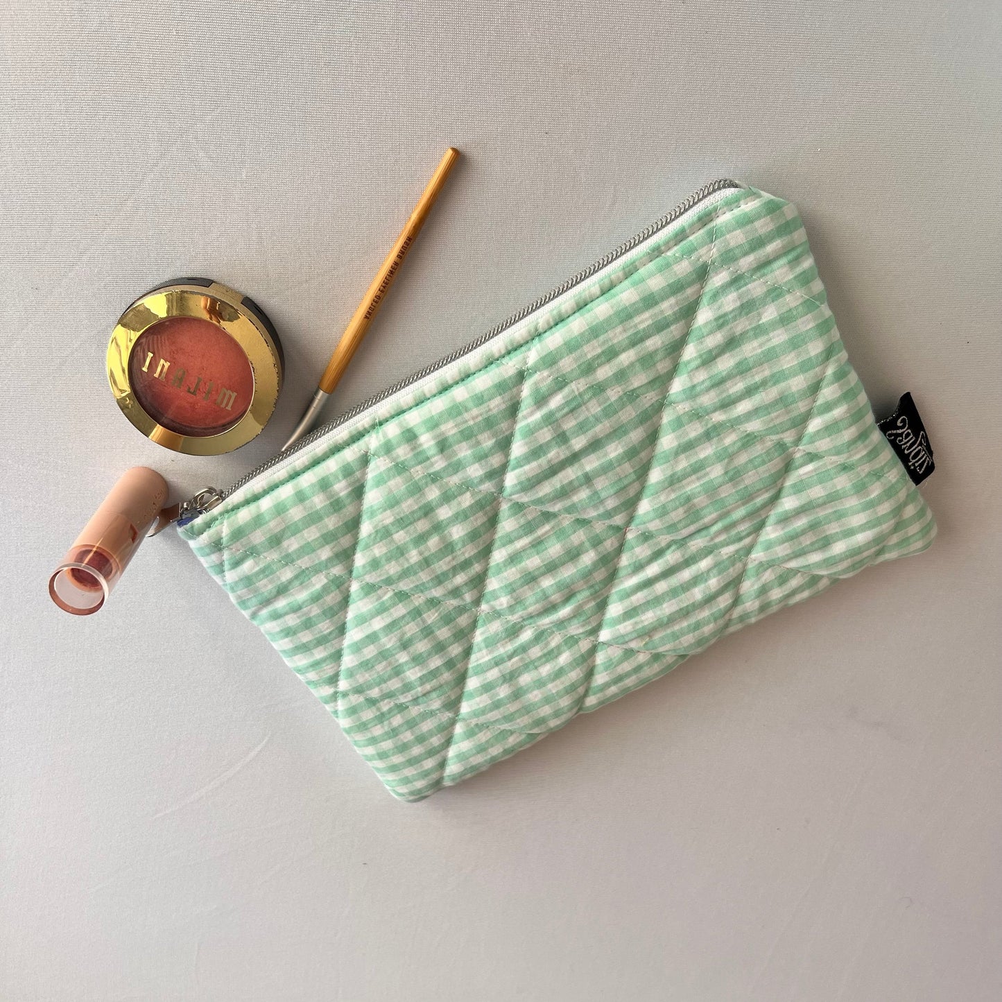 women bag
makeup bag small
makeup bag for purse
make up bag travel
MAKE UP BAG ORGANIZER
handmade bag
green gingham
green gingham makeup bag