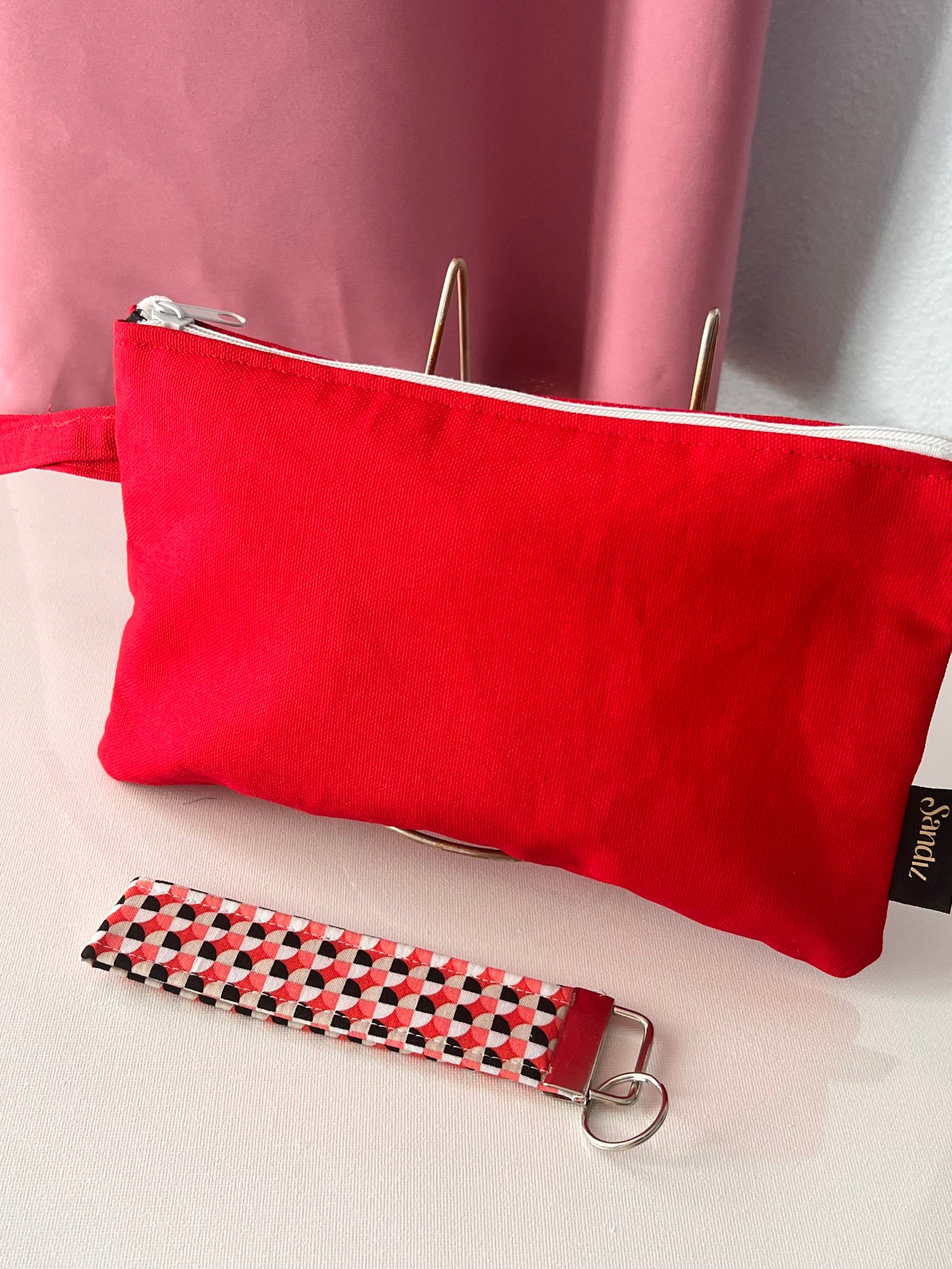 makeup bag, wristlet keychain, makeup pouch, small cosmetic bag,