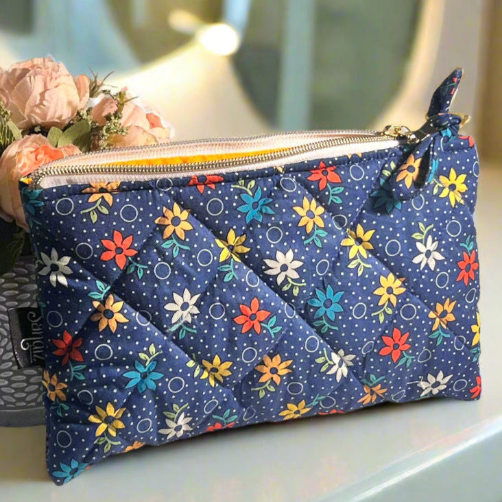 Makeup Bag, Quilted Bag, Handmade Makeup Bag