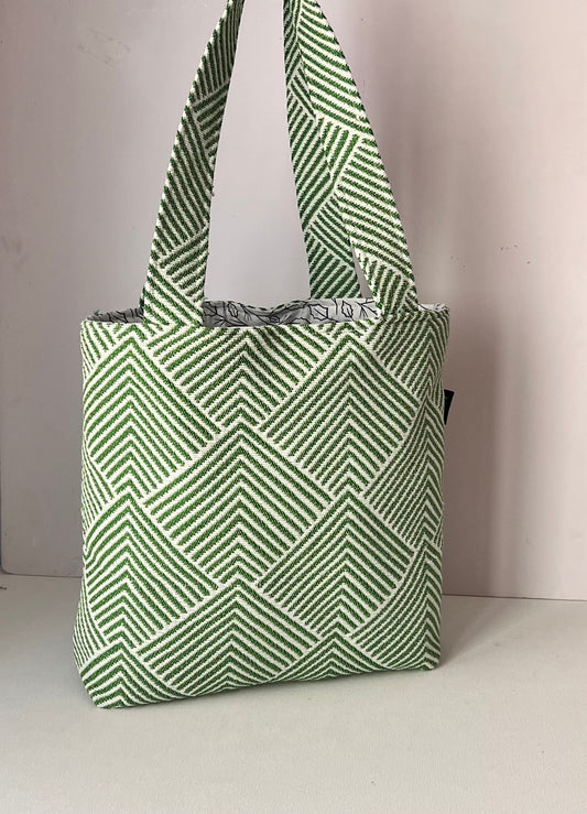 Green Handmade Tote Bag, Green Handbag