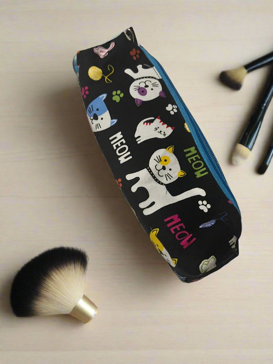 pouch bag school, pencil case, pen case, makeup brushes case, 
cat pencil case, cat pen case