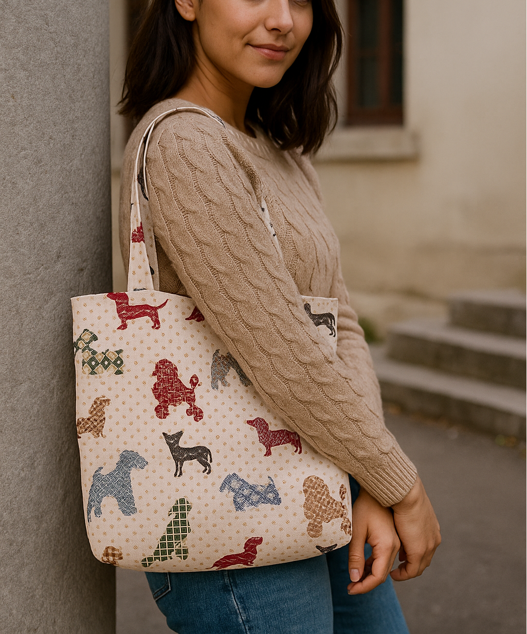 Everyday Dog Tote Bag, Spacious handmade Bag for Dog Lovers