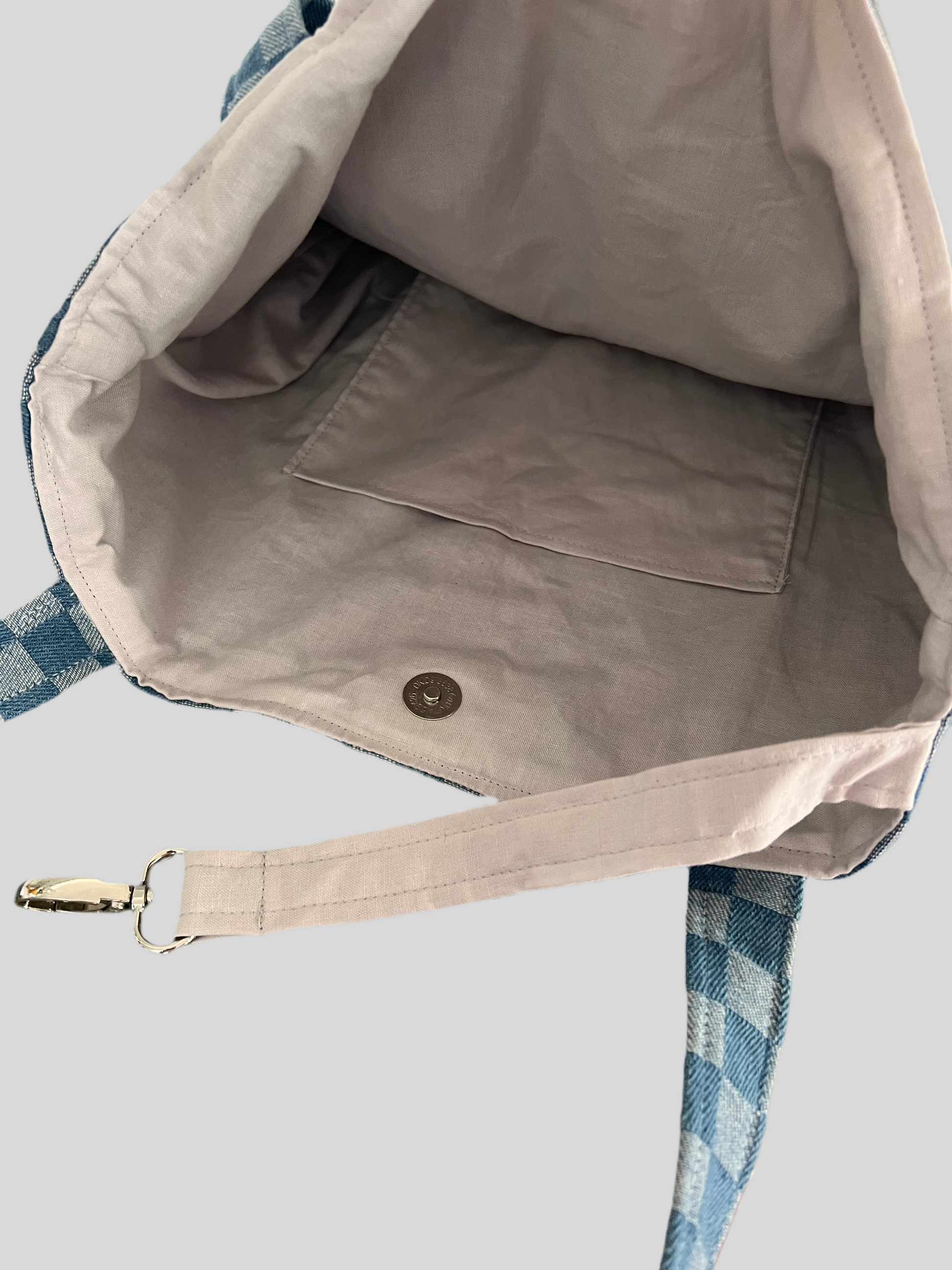 Handmade Blue Denim Tote Bag, Sandiz Handmade Bags 