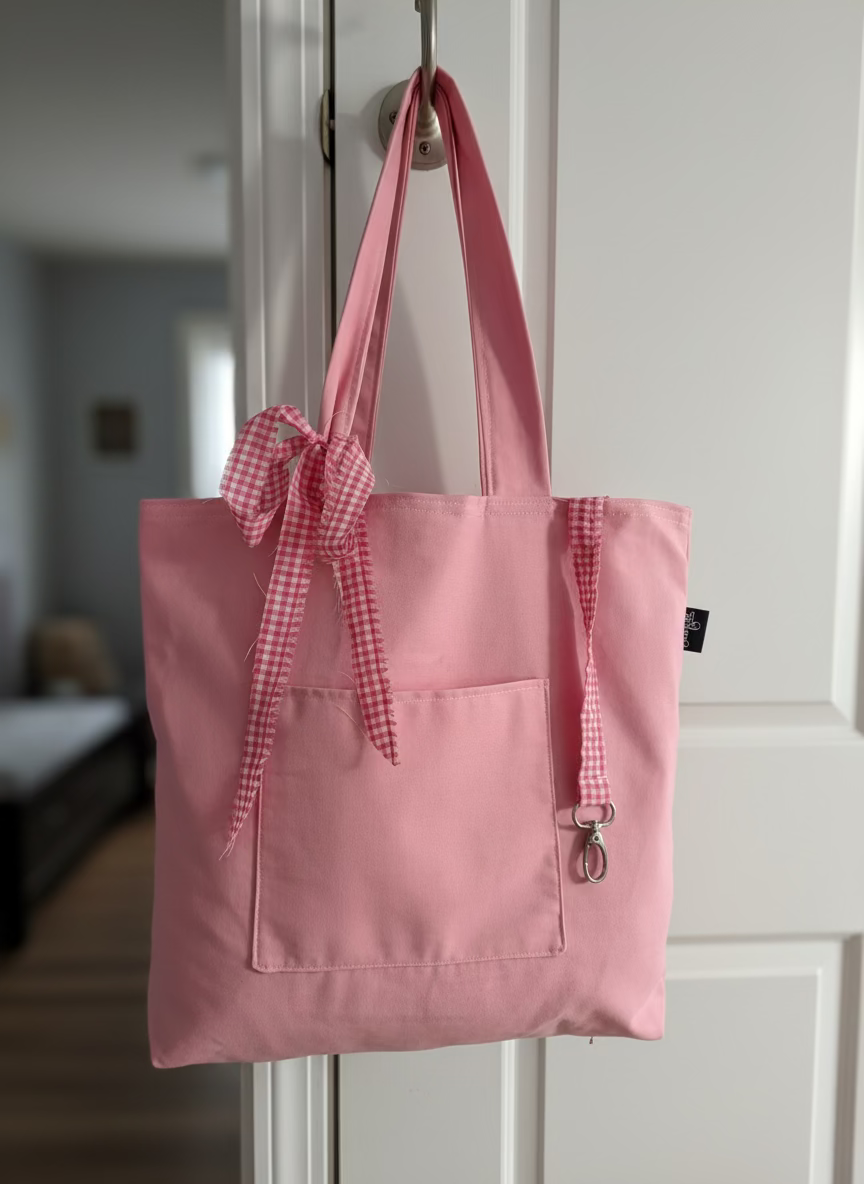 Doble Pink Tote bag, Handmade