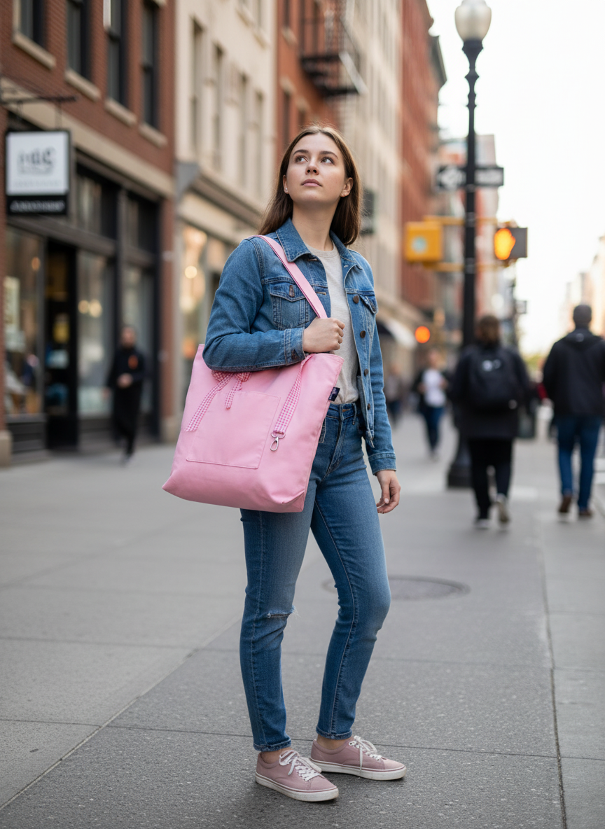 Doble Pink Tote bag, Handmade