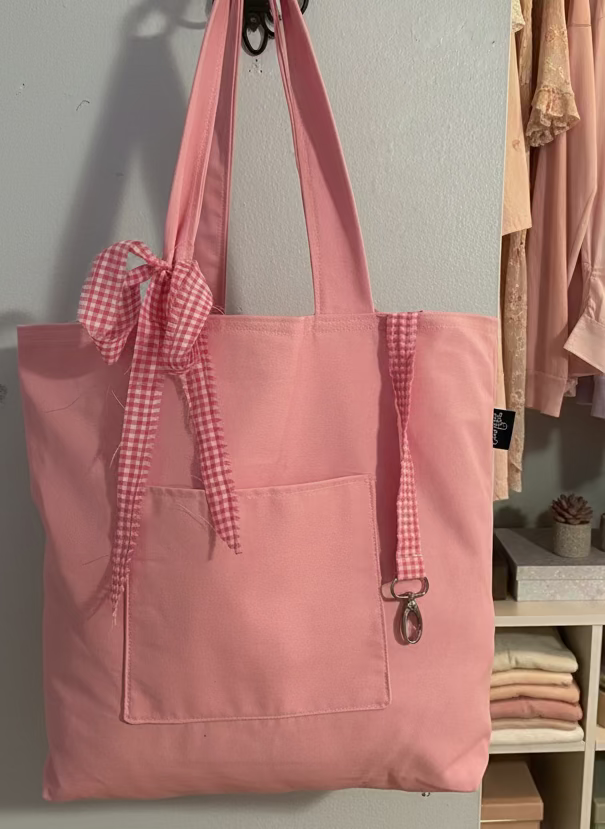 Doble Pink Tote bag, Handmade