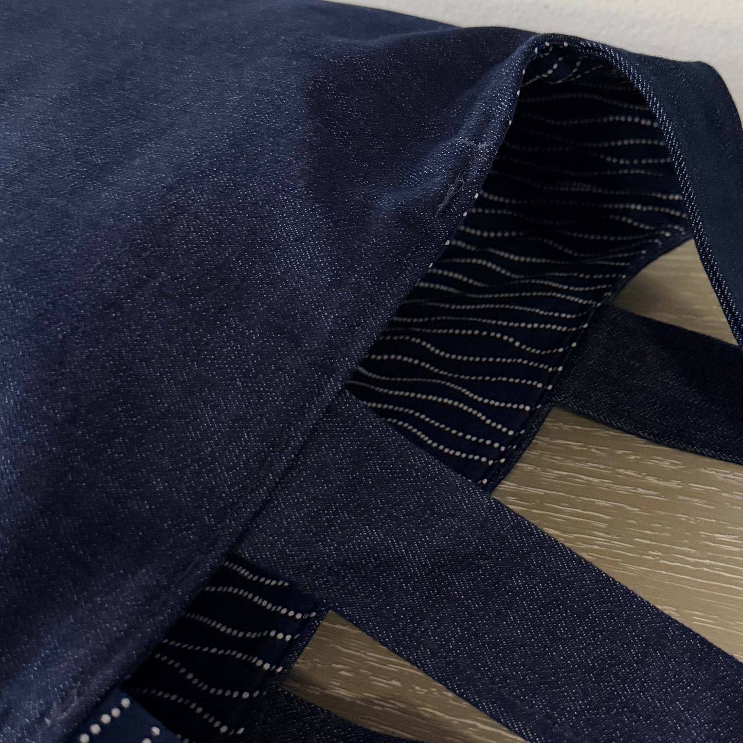 Blue Denim Tote bag Set with Makeup Bag, Handmade Tote Bag