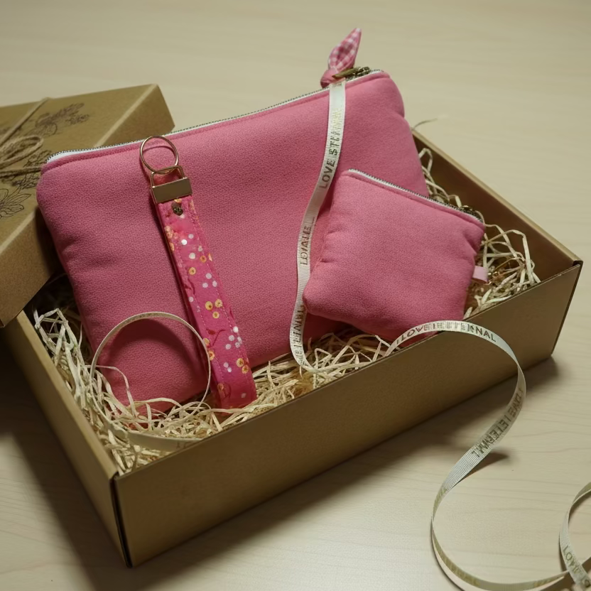 Mom Kit, Pink  Velvet, Handmade